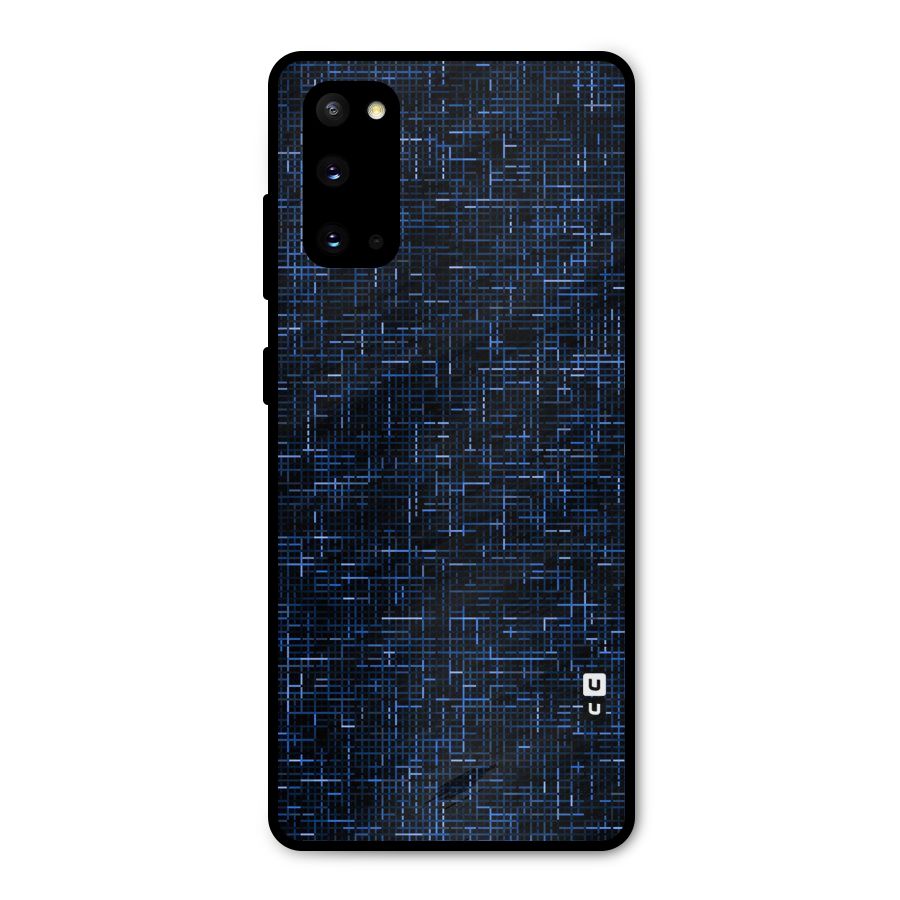 Criss Cross Blue Pattern Metal Back Case for Galaxy S20