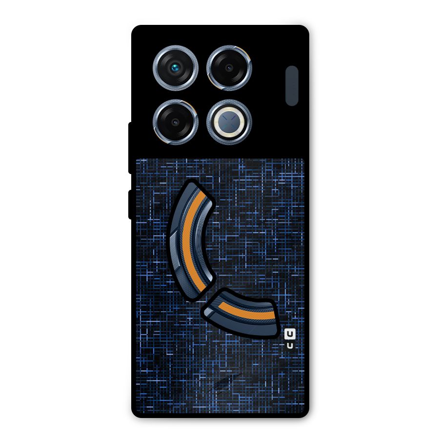 Criss Cross Blue Pattern Metal Back Case for Infinix GT 20 Pro