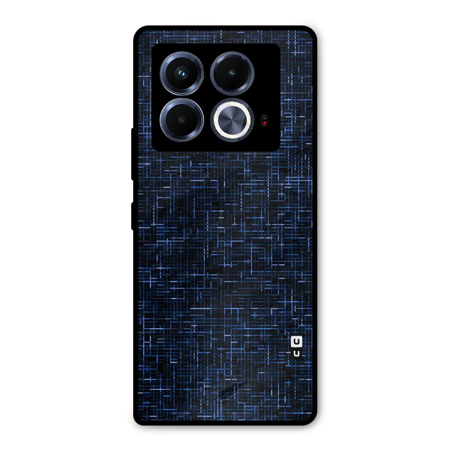 Criss Cross Blue Pattern Metal Back Case for Infinix Note 40 5G