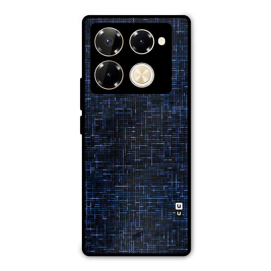 Criss Cross Blue Pattern Metal Back Case for Infinix Note 40 Pro Plus