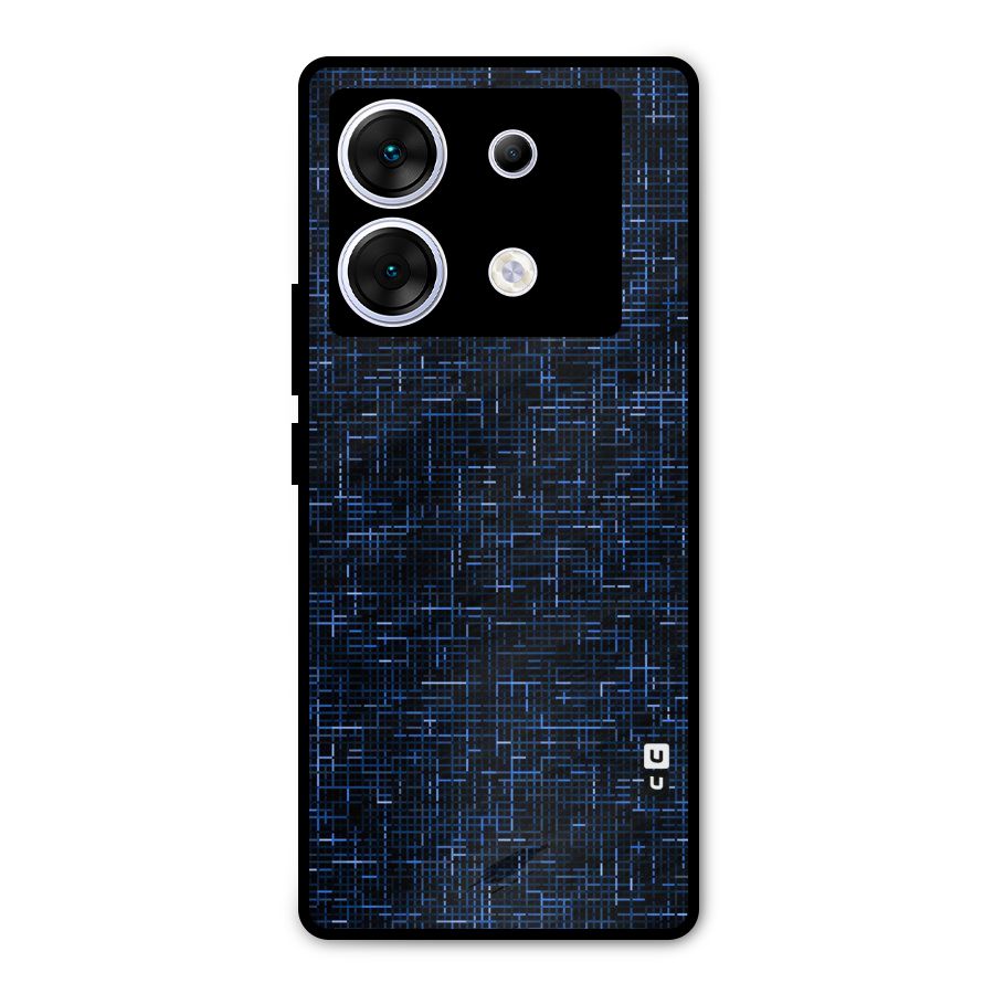 Criss Cross Blue Pattern Metal Back Case for Infinix Zero 30 5G
