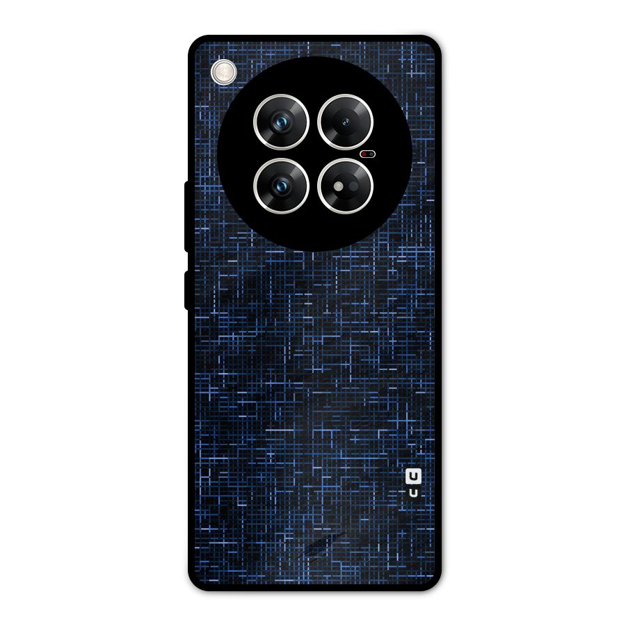 Criss Cross Blue Pattern Metal Back Case for Infinix Zero 40 5G