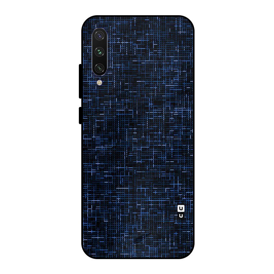 Criss Cross Blue Pattern Metal Back Case for Mi A3