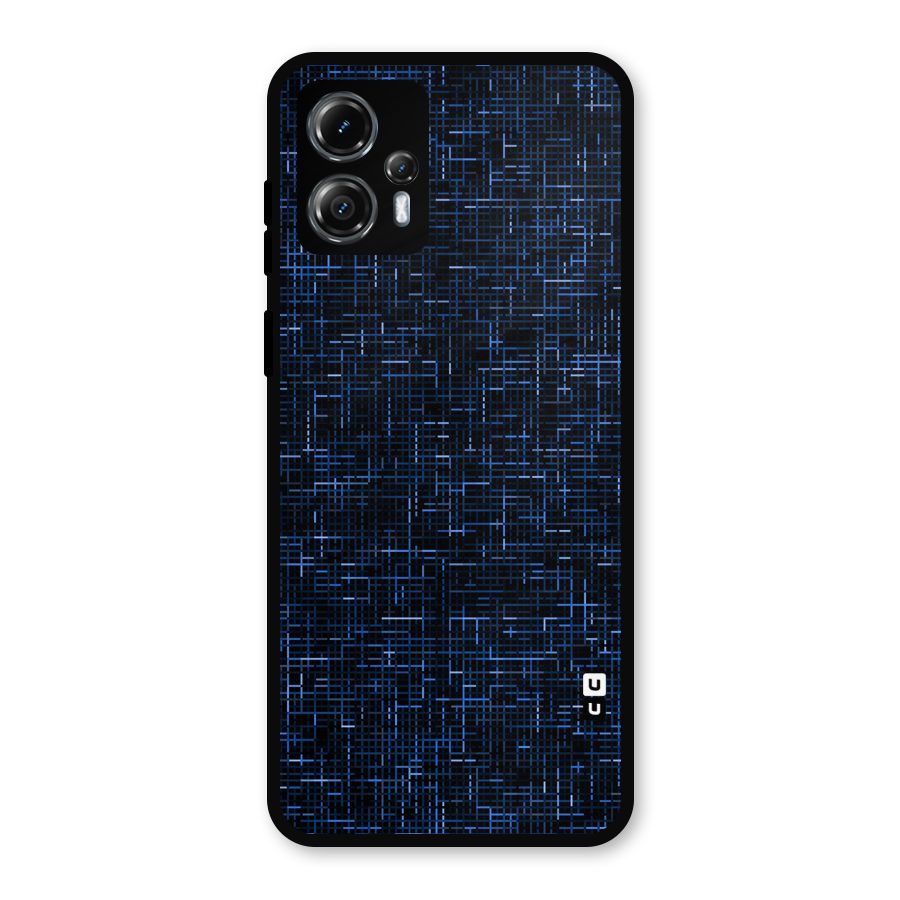 Criss Cross Blue Pattern Metal Back Case for Moto G13
