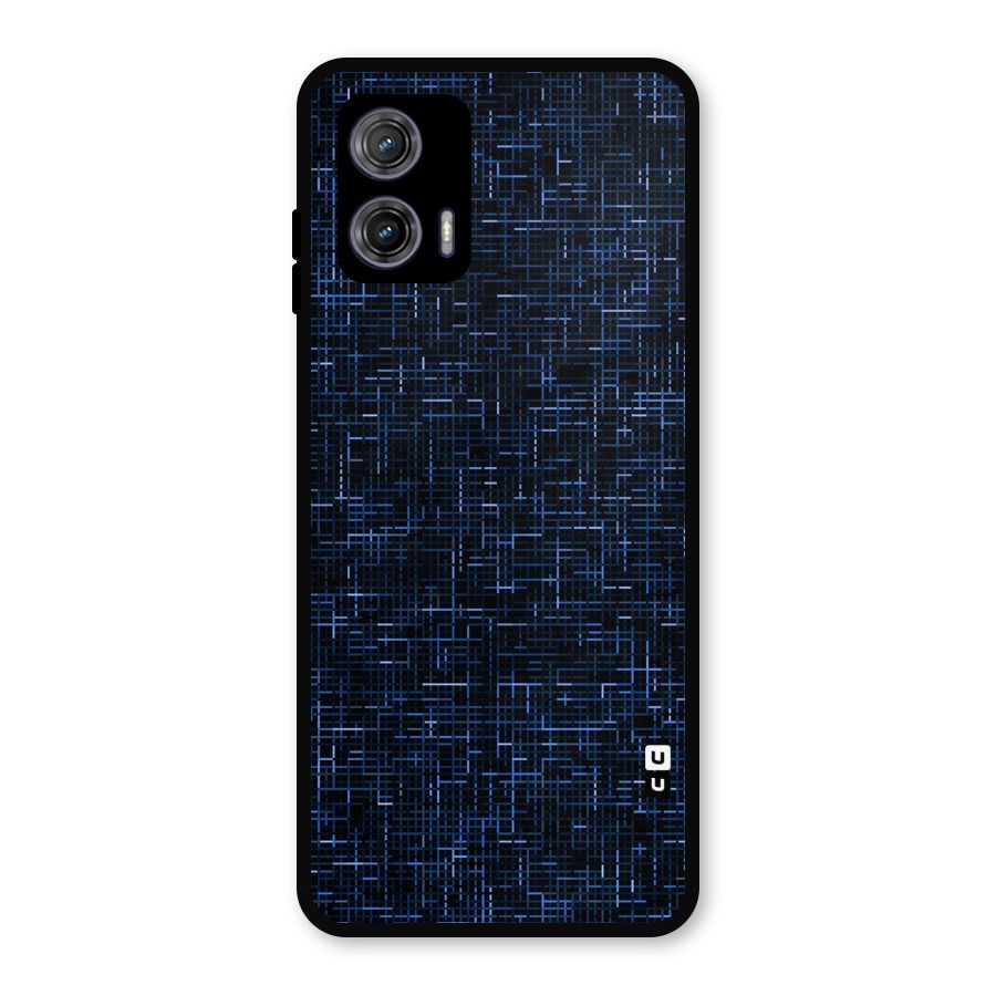 Criss Cross Blue Pattern Metal Back Case for Moto G73