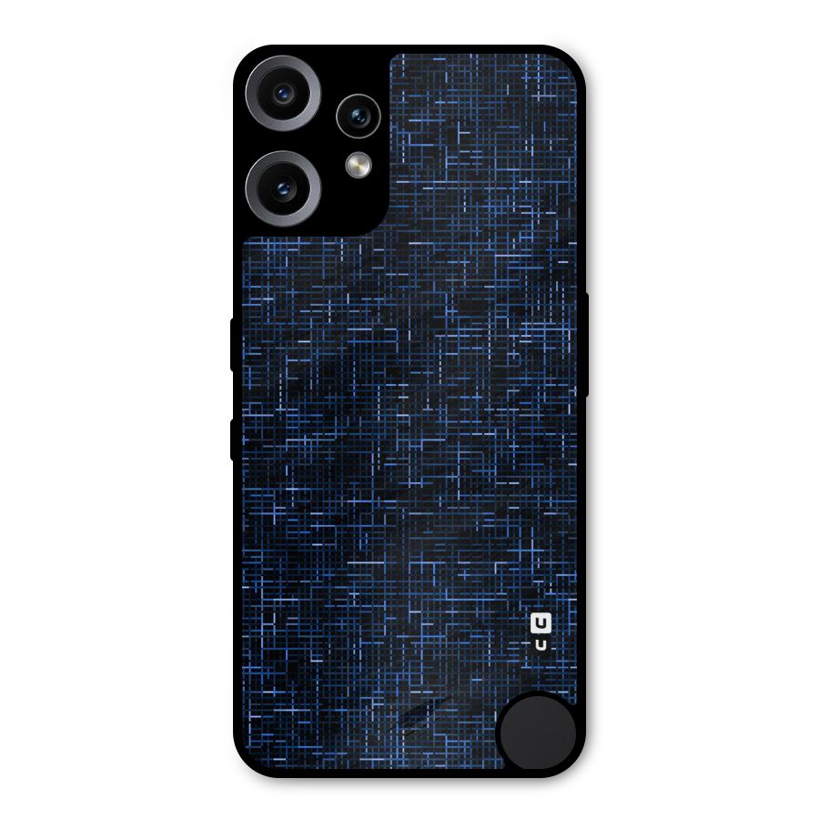 Criss Cross Blue Pattern Metal Back Case for Nothing CMF Phone 2 Pro