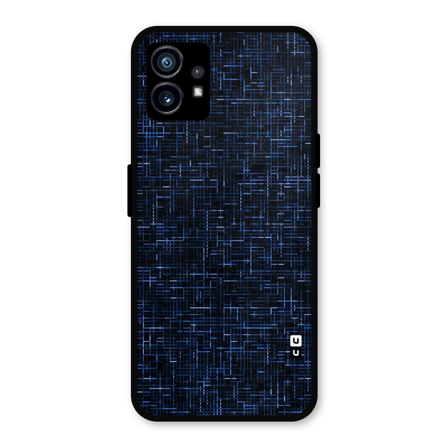Criss Cross Blue Pattern Metal Back Case for Nothing Phone 1