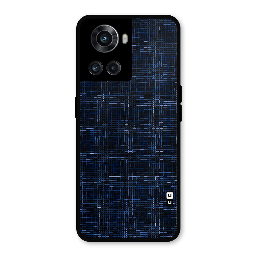 Criss Cross Blue Pattern Metal Back Case for OnePlus 10R
