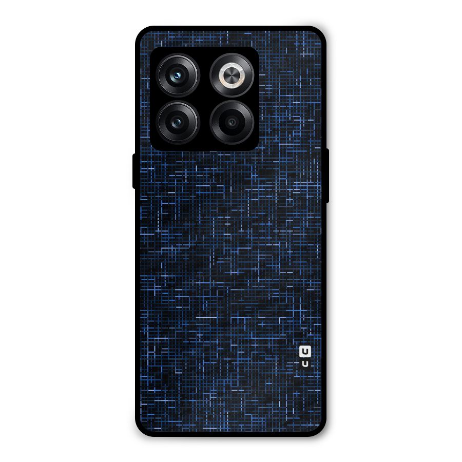 Criss Cross Blue Pattern Metal Back Case for OnePlus 10T