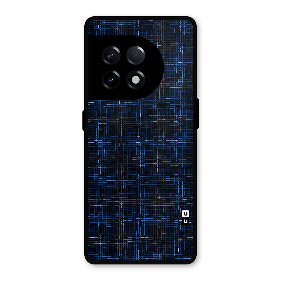 Criss Cross Blue Pattern Metal Back Case for OnePlus 11R