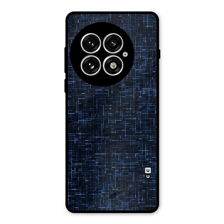 Criss Cross Blue Pattern Metal Back Case for OnePlus 13