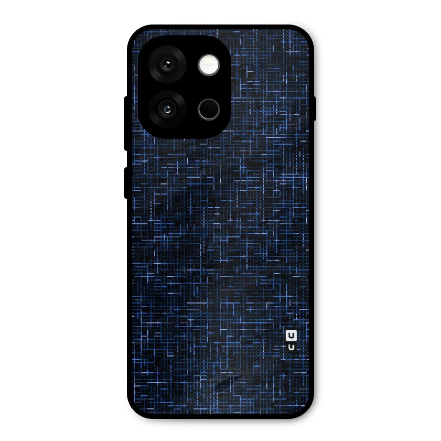 Criss Cross Blue Pattern Metal Back Case for OnePlus 13s