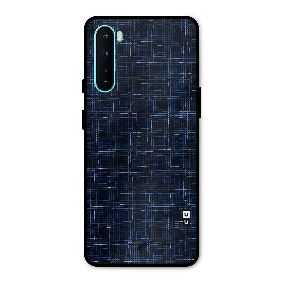 Criss Cross Blue Pattern Metal Back Case for OnePlus Nord