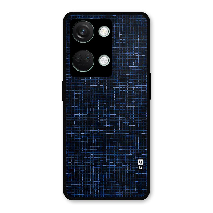Criss Cross Blue Pattern Metal Back Case for OnePlus Nord 3