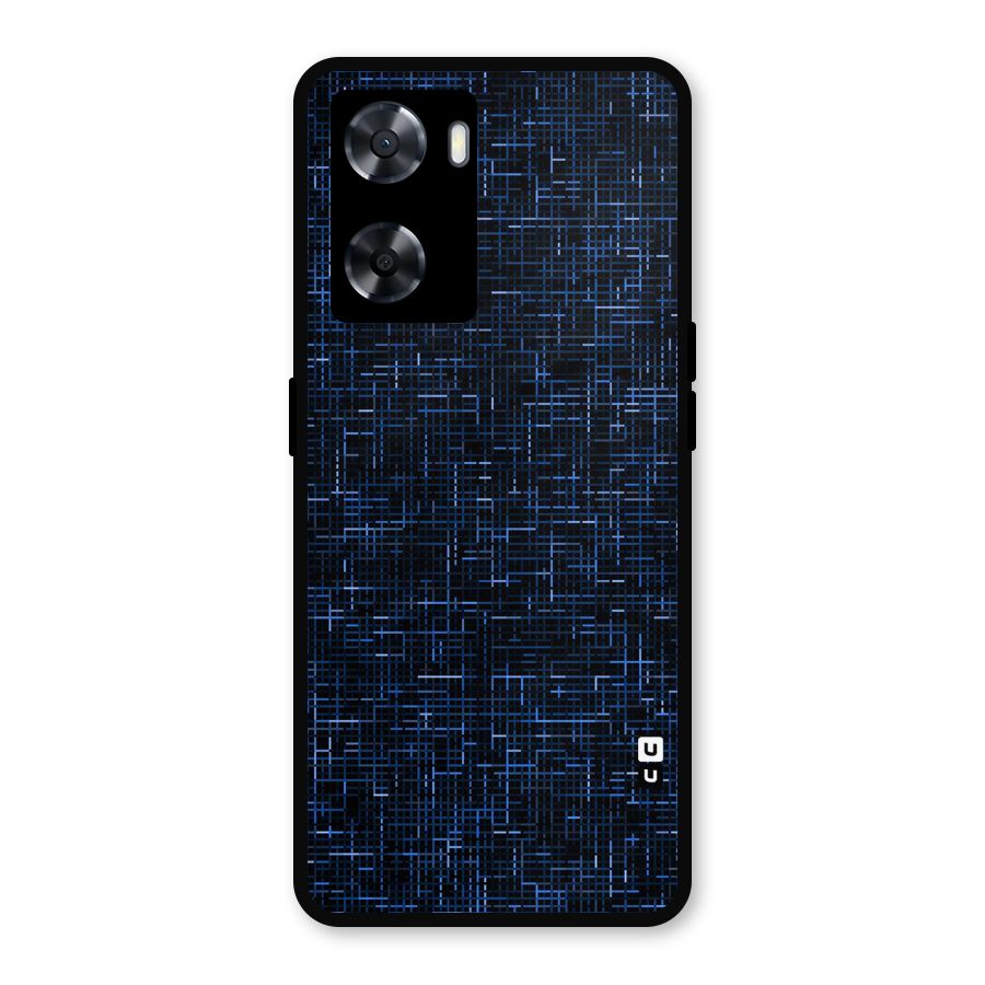 Criss Cross Blue Pattern Metal Back Case for Oppo A77s