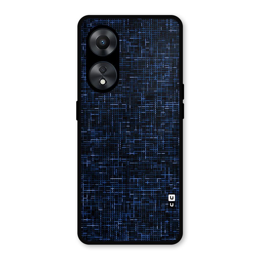 Criss Cross Blue Pattern Metal Back Case for Oppo A78