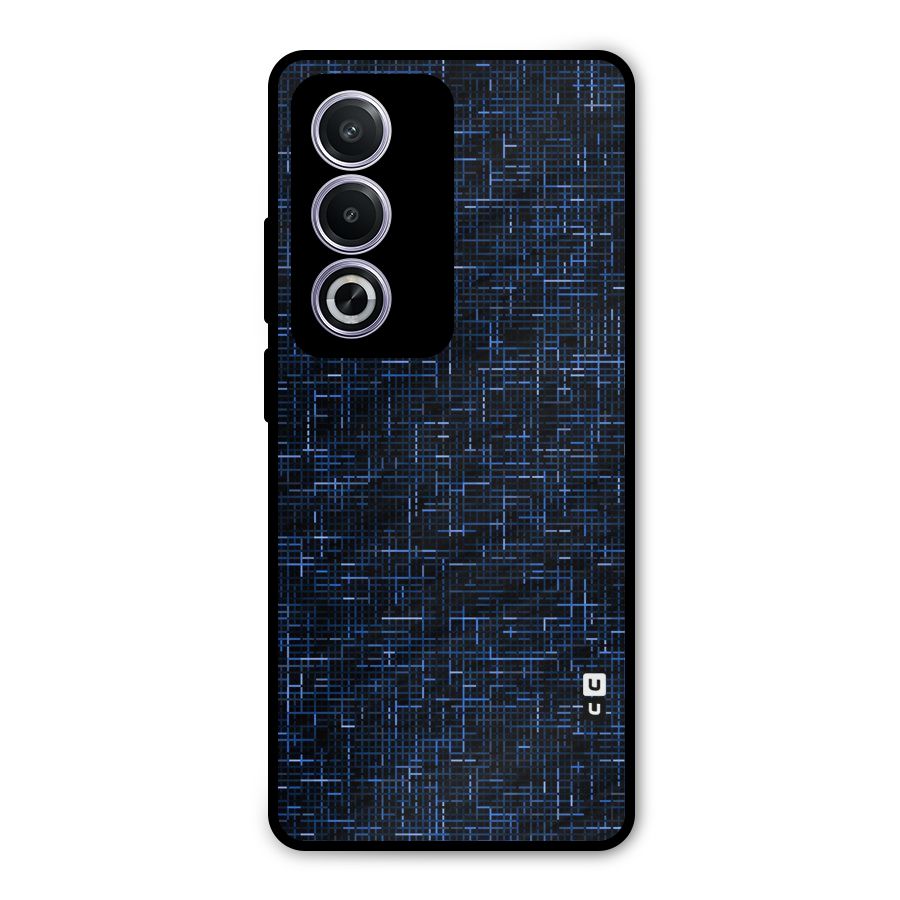 Criss Cross Blue Pattern Metal Back Case for Oppo K12x