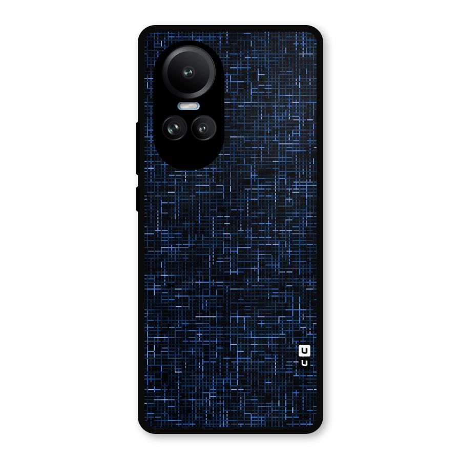Criss Cross Blue Pattern Metal Back Case for Oppo Reno10