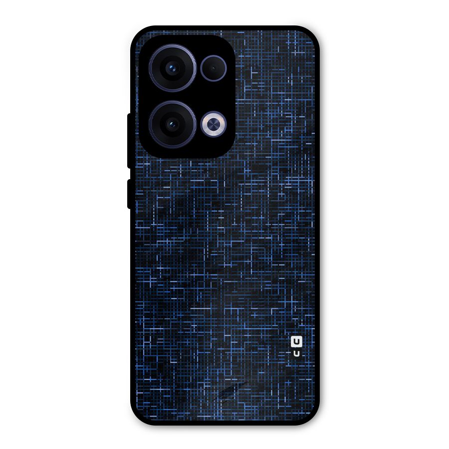 Criss Cross Blue Pattern Metal Back Case for Oppo Reno13