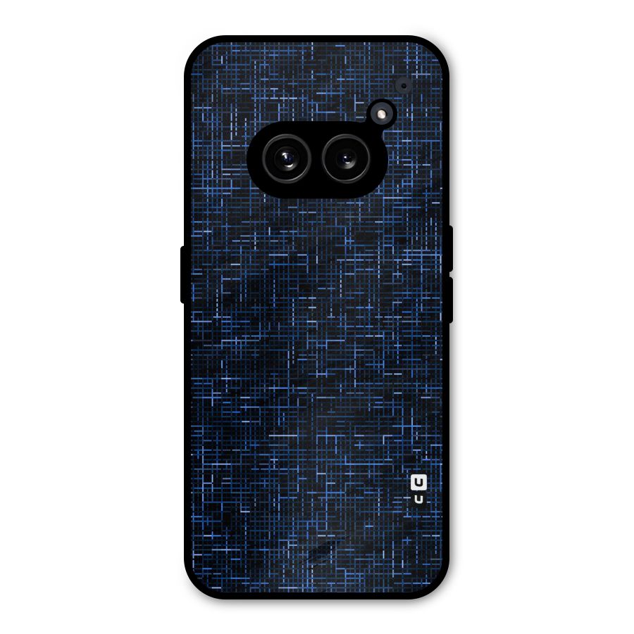 Criss Cross Blue Pattern Metal Back Case for Nothing Phone 2a