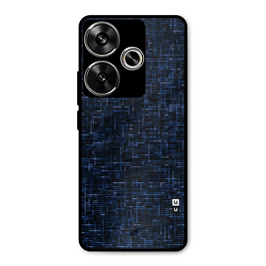 Criss Cross Blue Pattern Metal Back Case for Poco F6