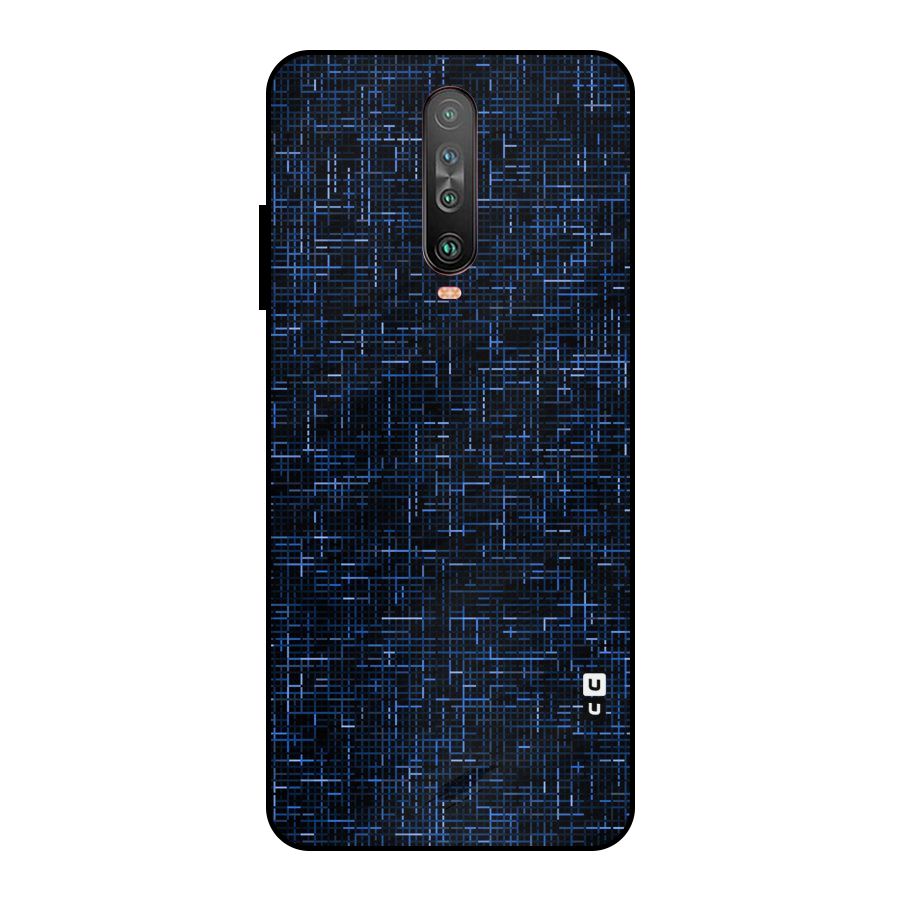 Criss Cross Blue Pattern Metal Back Case for Poco X2