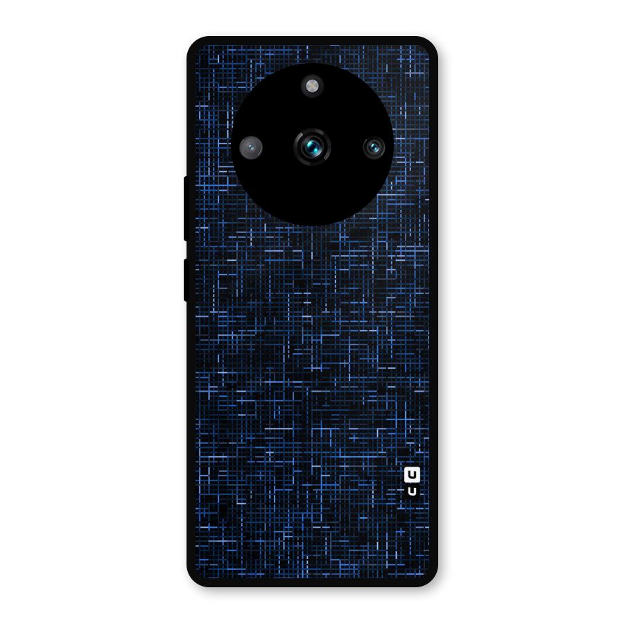 Criss Cross Blue Pattern Metal Back Case for Realme 11 Pro