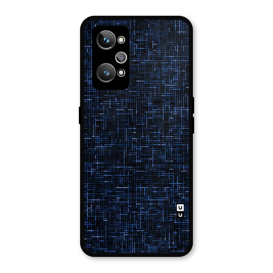 Criss Cross Blue Pattern Metal Back Case for Realme GT Neo 3T