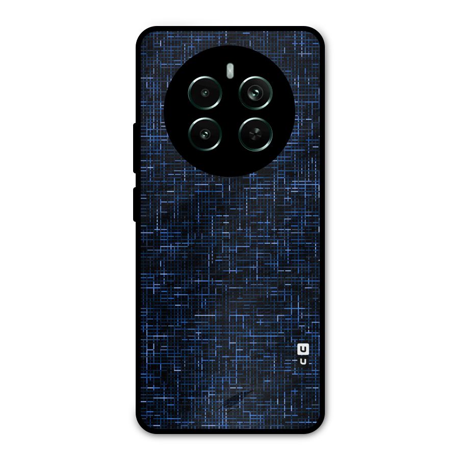 Criss Cross Blue Pattern Metal Back Case for Realme Narzo 70 Pro