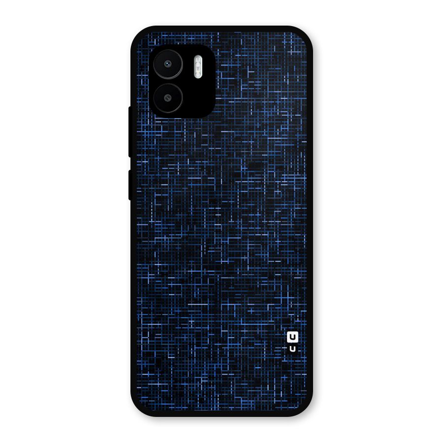 Criss Cross Blue Pattern Metal Back Case for Redmi A2