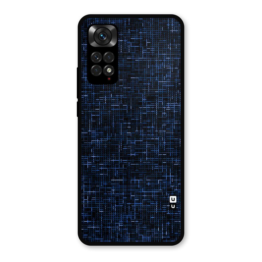 Criss Cross Blue Pattern Metal Back Case for Redmi Note 11