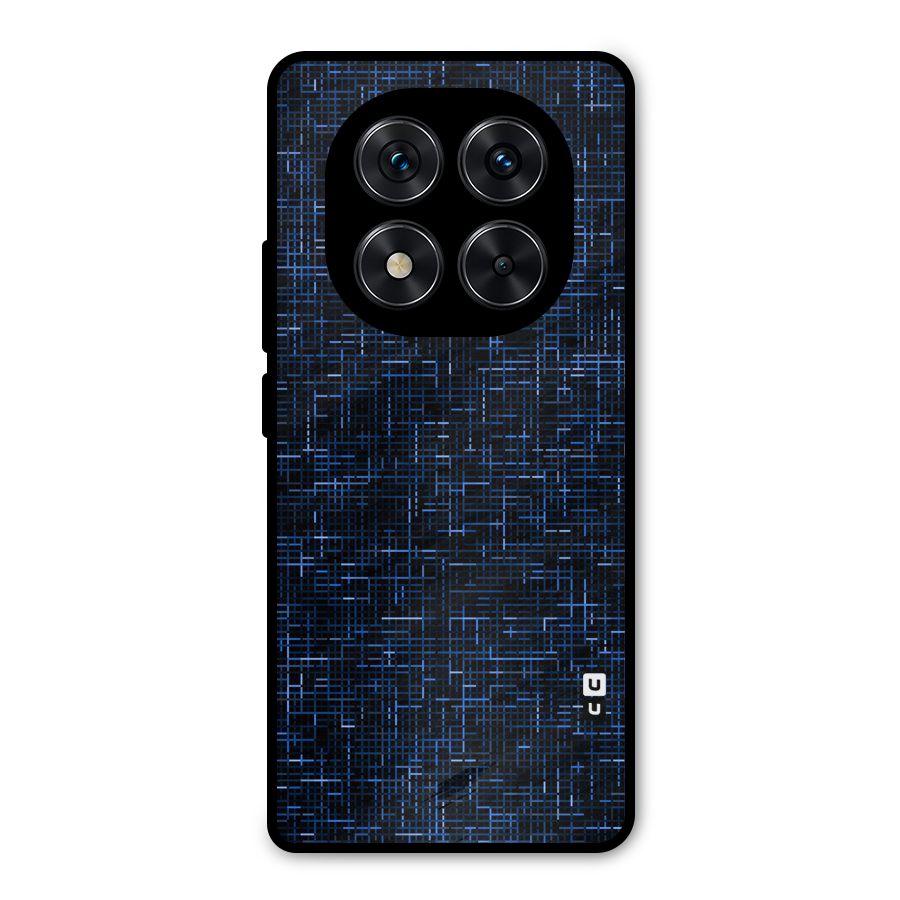 Criss Cross Blue Pattern Metal Back Case for Redmi Note 14 Pro 5G
