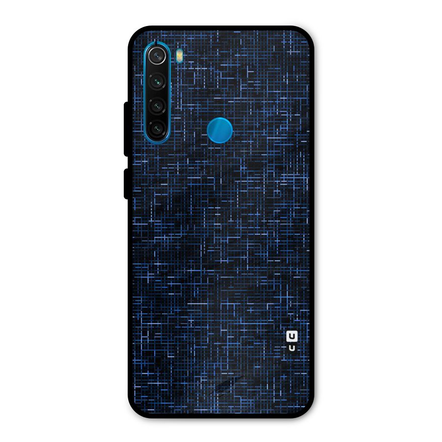 Criss Cross Blue Pattern Metal Back Case for Redmi Note 8