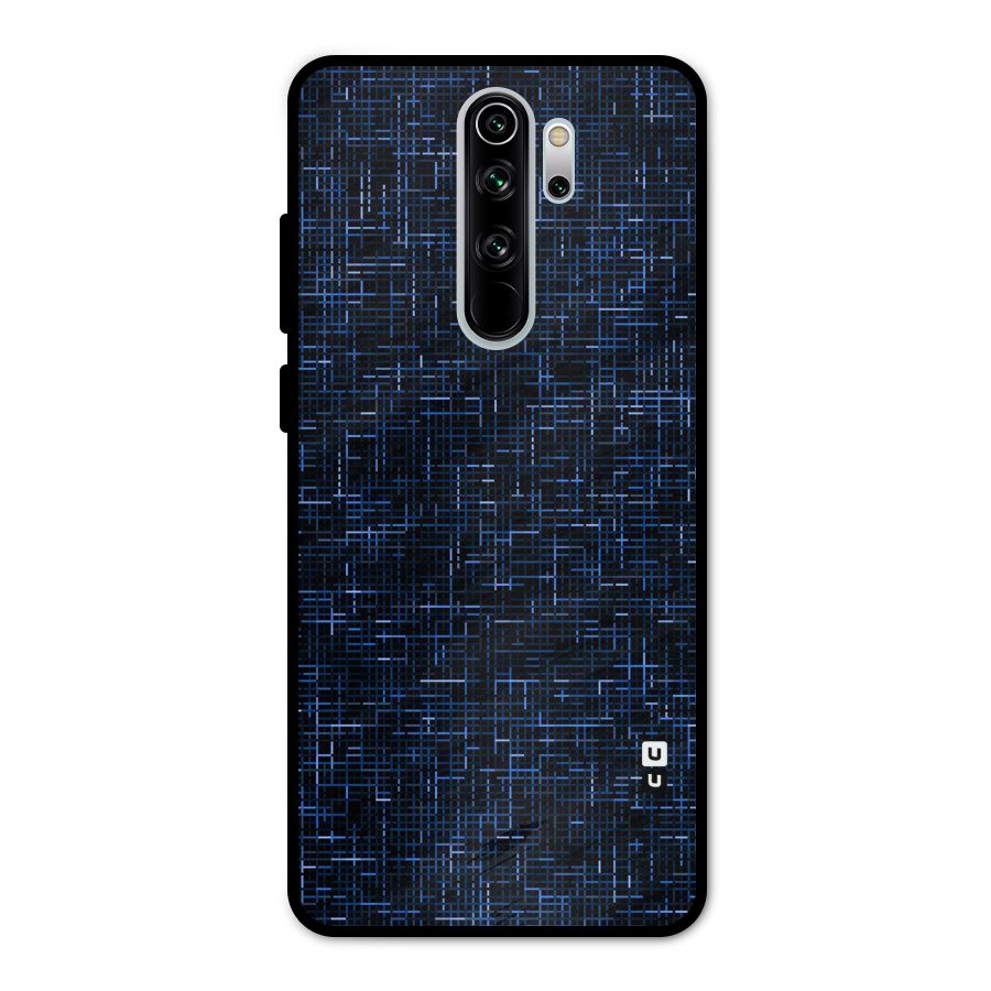 Criss Cross Blue Pattern Metal Back Case for Redmi Note 8 Pro