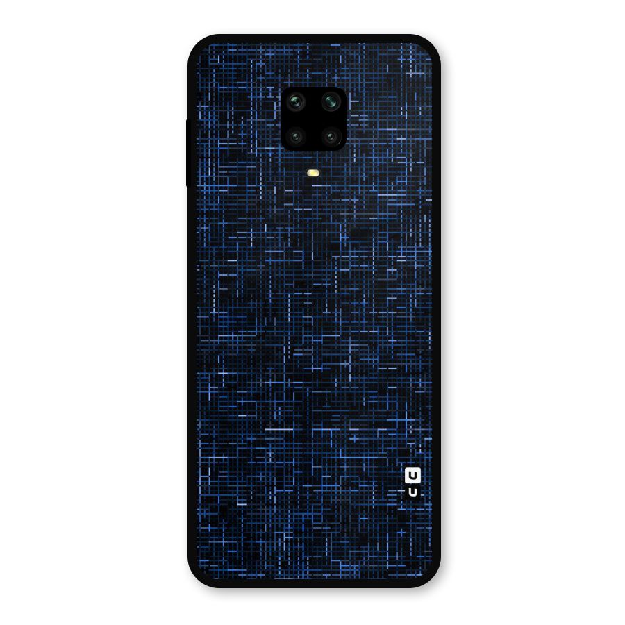 Criss Cross Blue Pattern Metal Back Case for Redmi Note 9 Pro