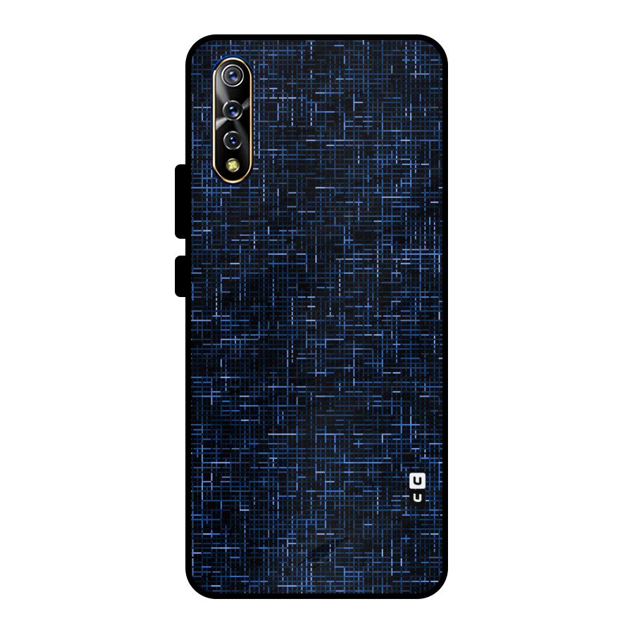 Criss Cross Blue Pattern Metal Back Case for Vivo S1