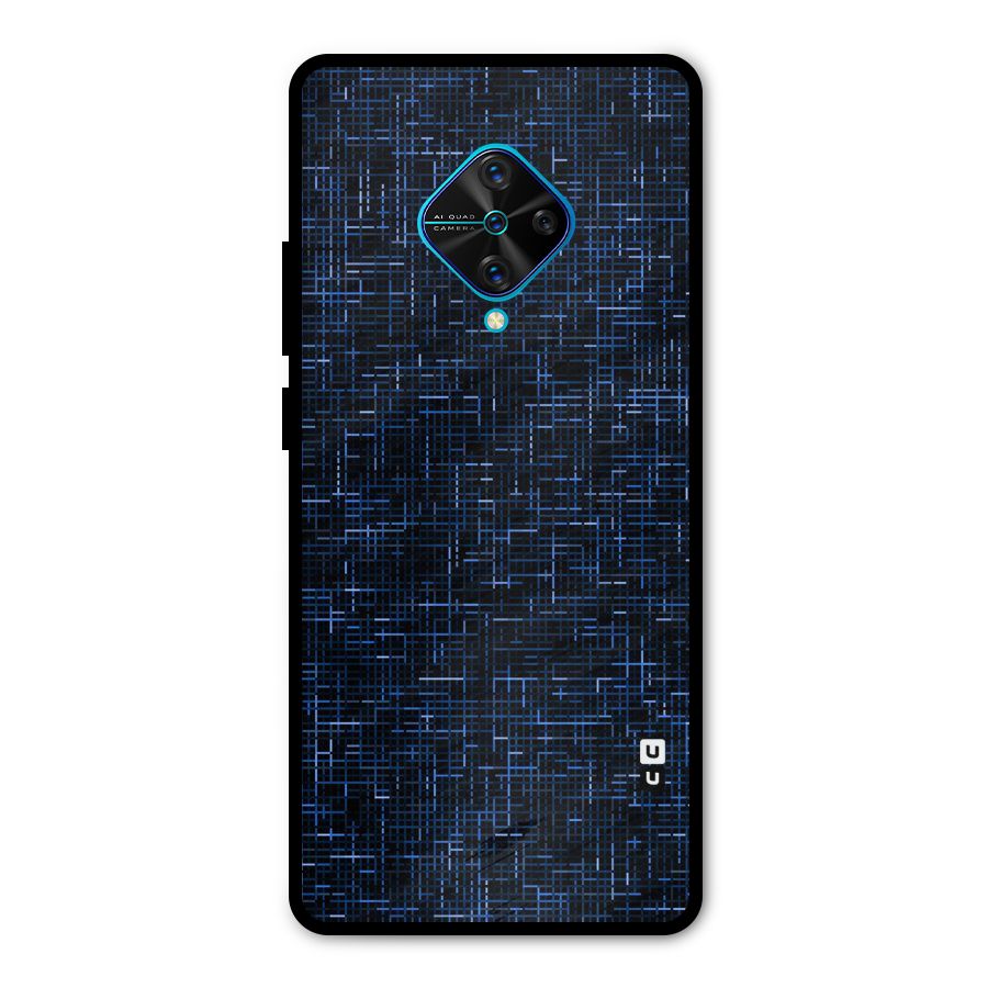 Criss Cross Blue Pattern Metal Back Case for Vivo S1 Pro