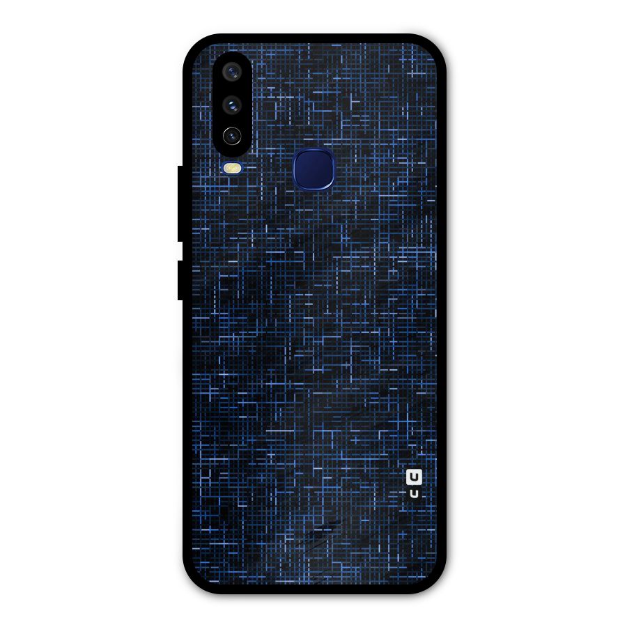 Criss Cross Blue Pattern Metal Back Case for Vivo V17