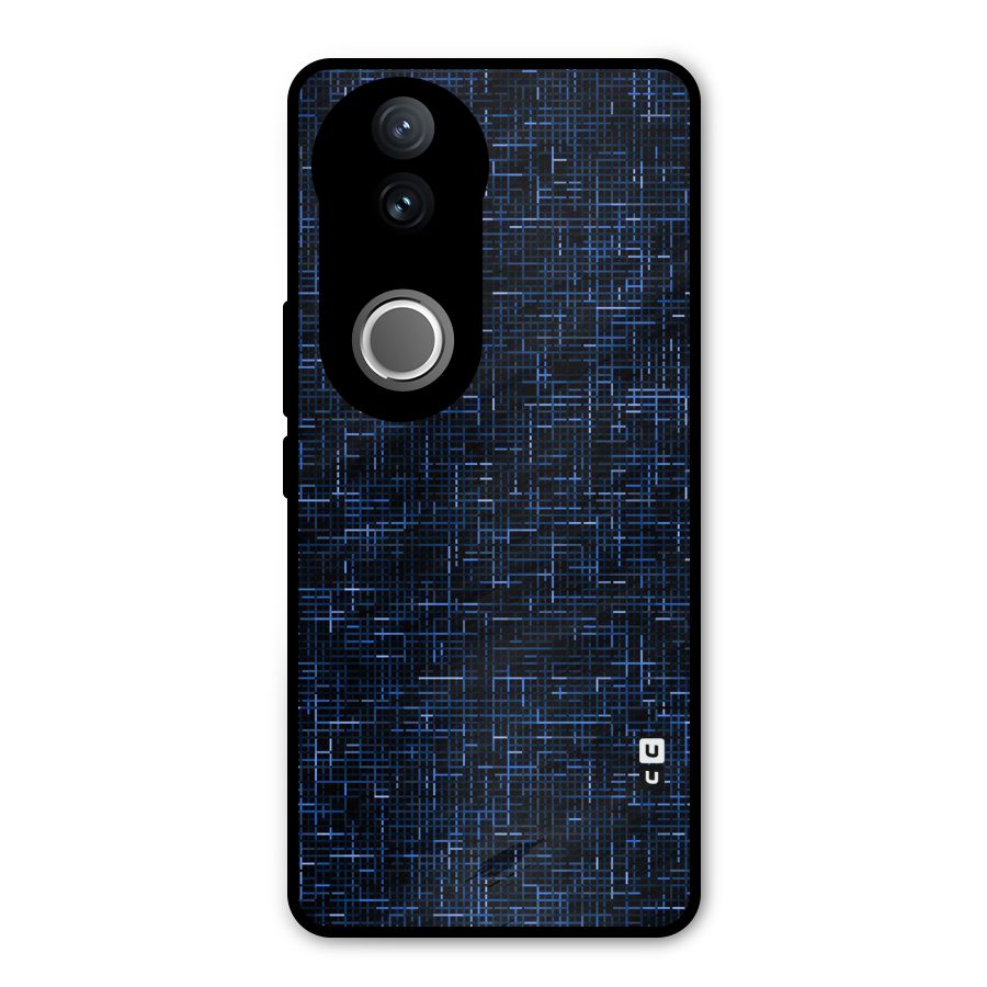 Criss Cross Blue Pattern Metal Back Case for Vivo V50e