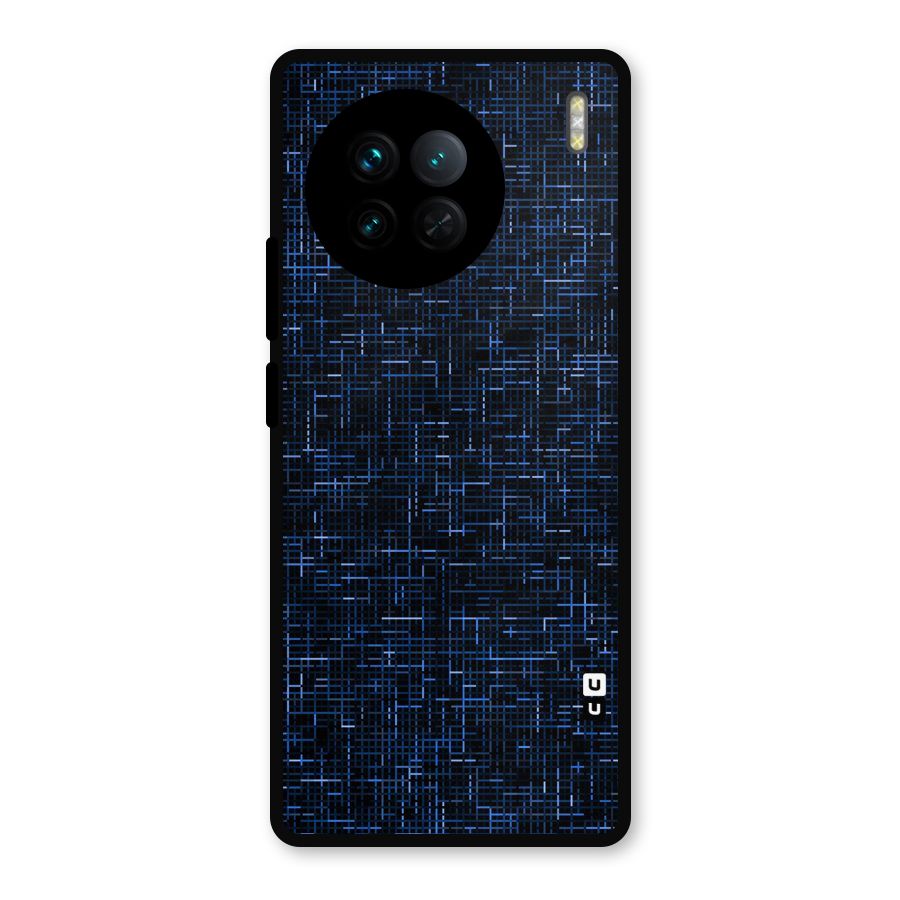 Criss Cross Blue Pattern Metal Back Case for Vivo X90