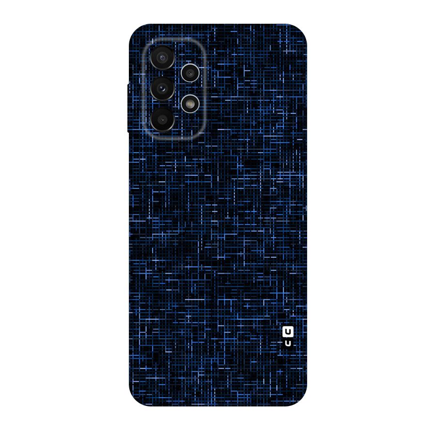 Criss Cross Blue Pattern Original Polycarbonate Back Case for Galaxy A23