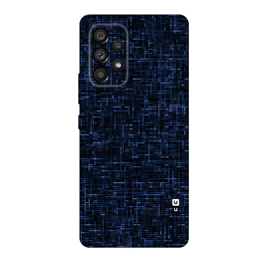 Criss Cross Blue Pattern Original Polycarbonate Back Case for Galaxy A53 5G