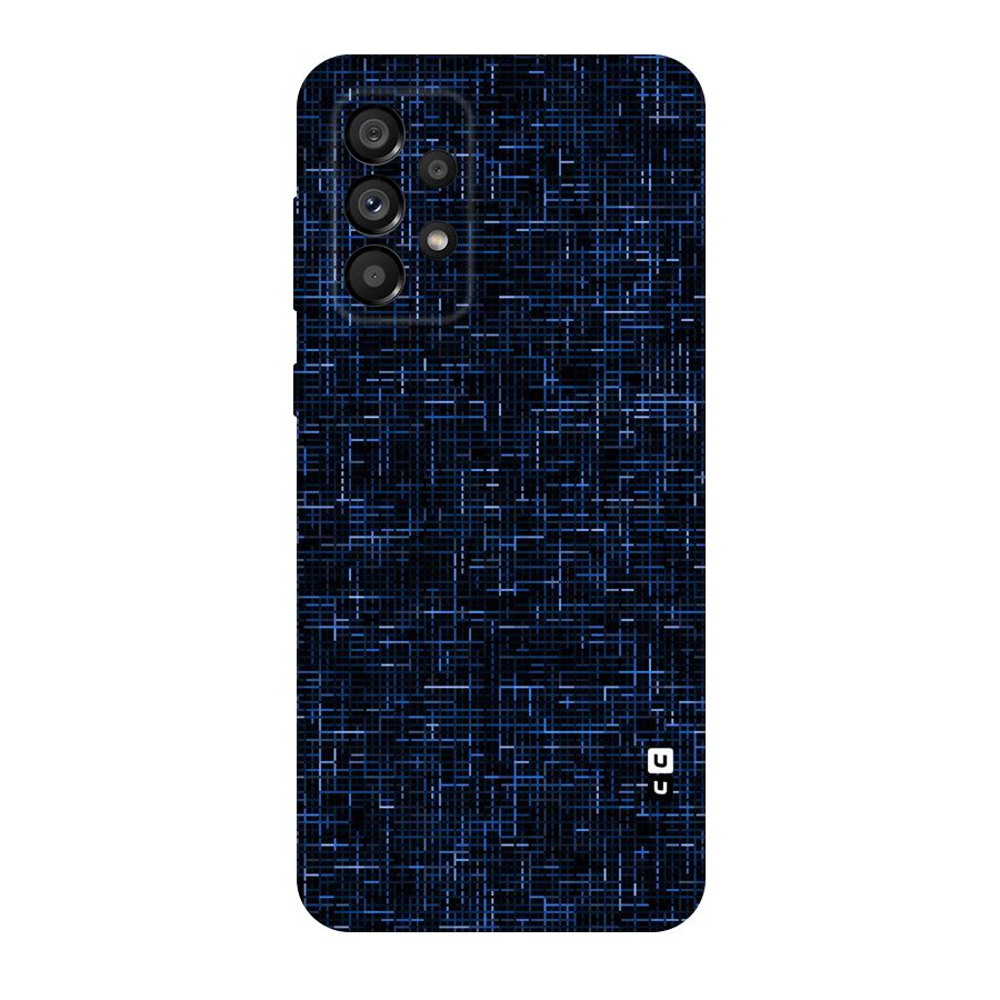 Criss Cross Blue Pattern Original Polycarbonate Back Case for Galaxy A73 5G