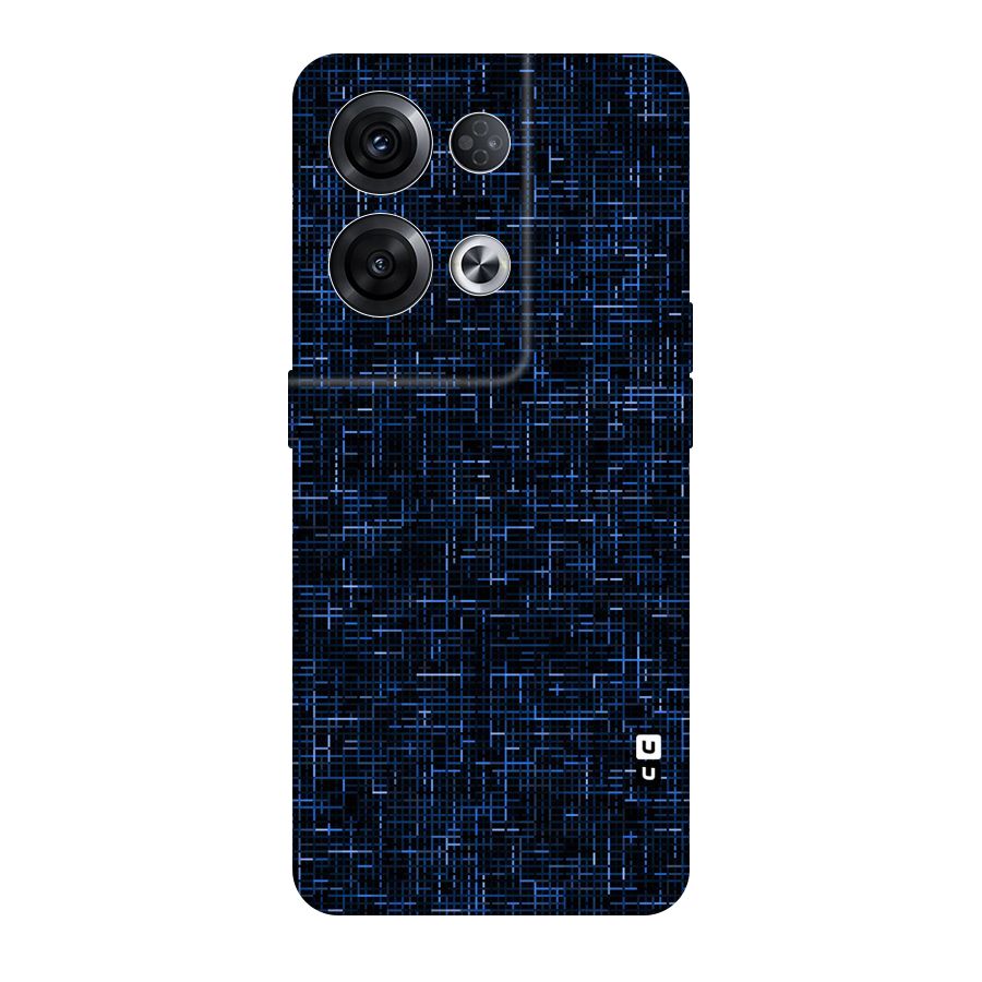 Criss Cross Blue Pattern Original Polycarbonate Back Case for Oppo Reno8 Pro 5G