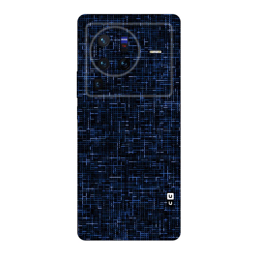 Criss Cross Blue Pattern Original Polycarbonate Back Case for Vivo X80