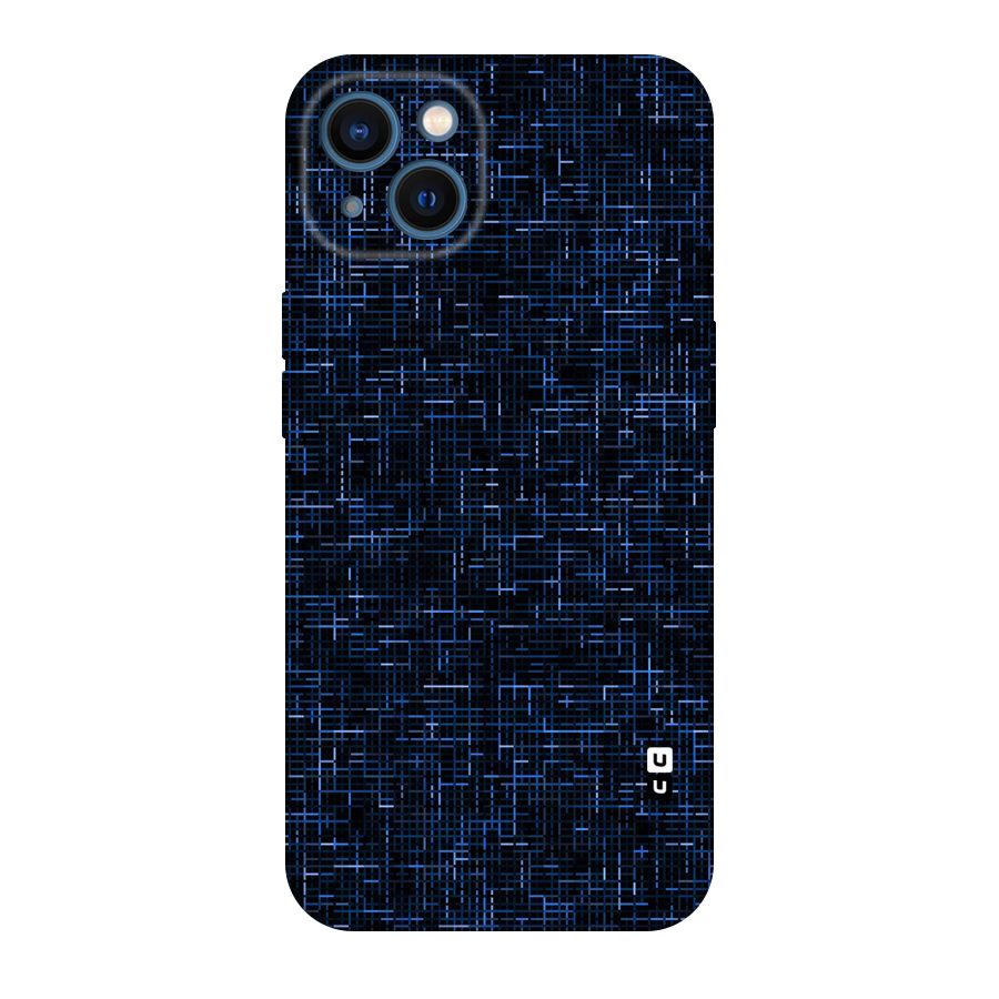 Criss Cross Blue Pattern Original Polycarbonate Back Case for iPhone 13