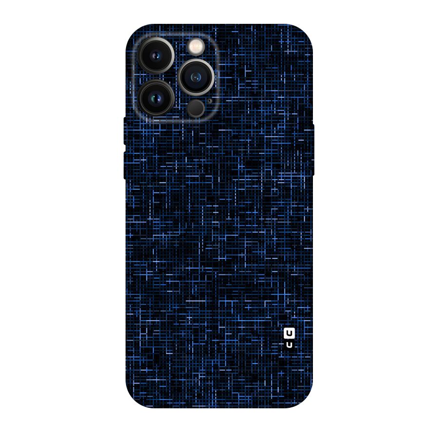 Criss Cross Blue Pattern Original Polycarbonate Back Case for iPhone 13 Pro Max