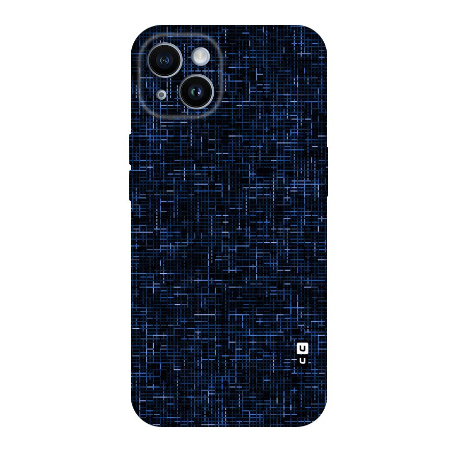 Criss Cross Blue Pattern Original Polycarbonate Back Case for iPhone 14