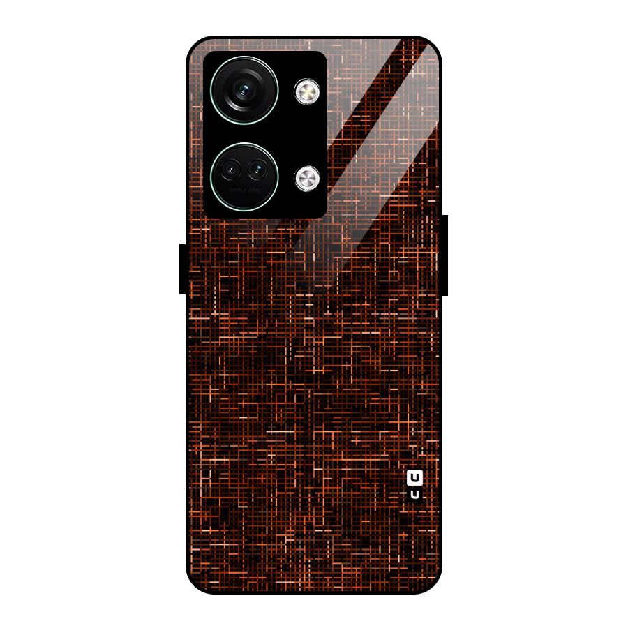 Criss Cross Brownred Pattern Glass Back Case for Oneplus Nord 3