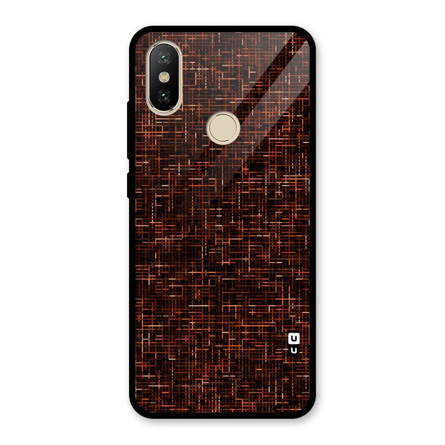 Criss Cross Brownred Pattern Glass Back Case for Redmi A2
